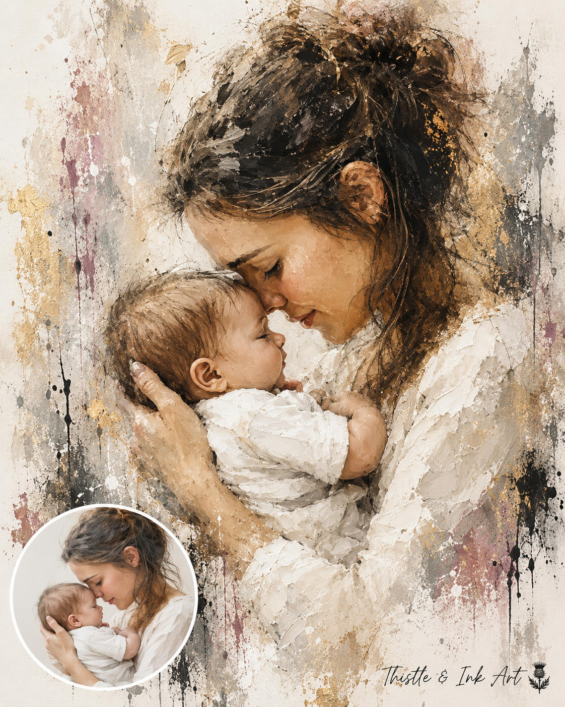 A Mother’s Love – Personalised Mum & Baby Portrait