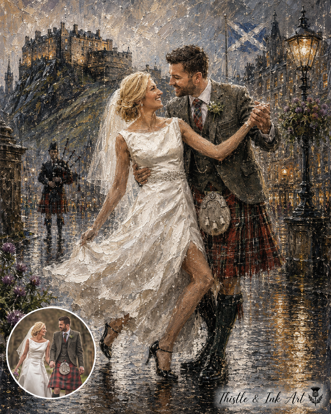 A Scottish Love Story – Personalised Wedding Portrait