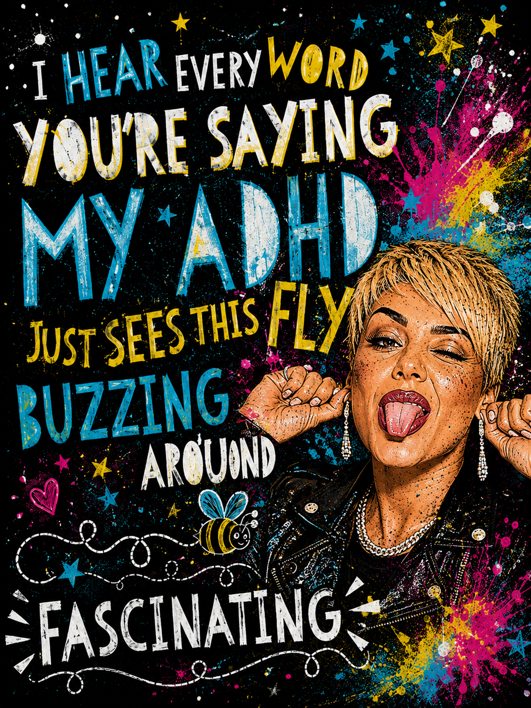 My Mind Is Fascinating – Colourful Neurodiversity Digital Art Print