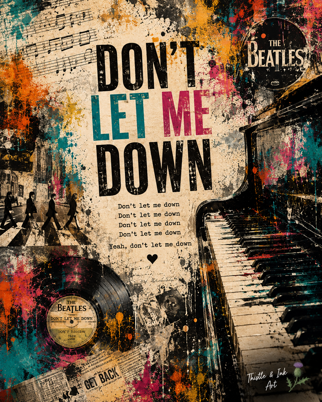 Don’t Let Me Down – Beatles Music Art Print