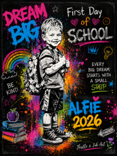 Dream Big – Personalised First Day of School Print
