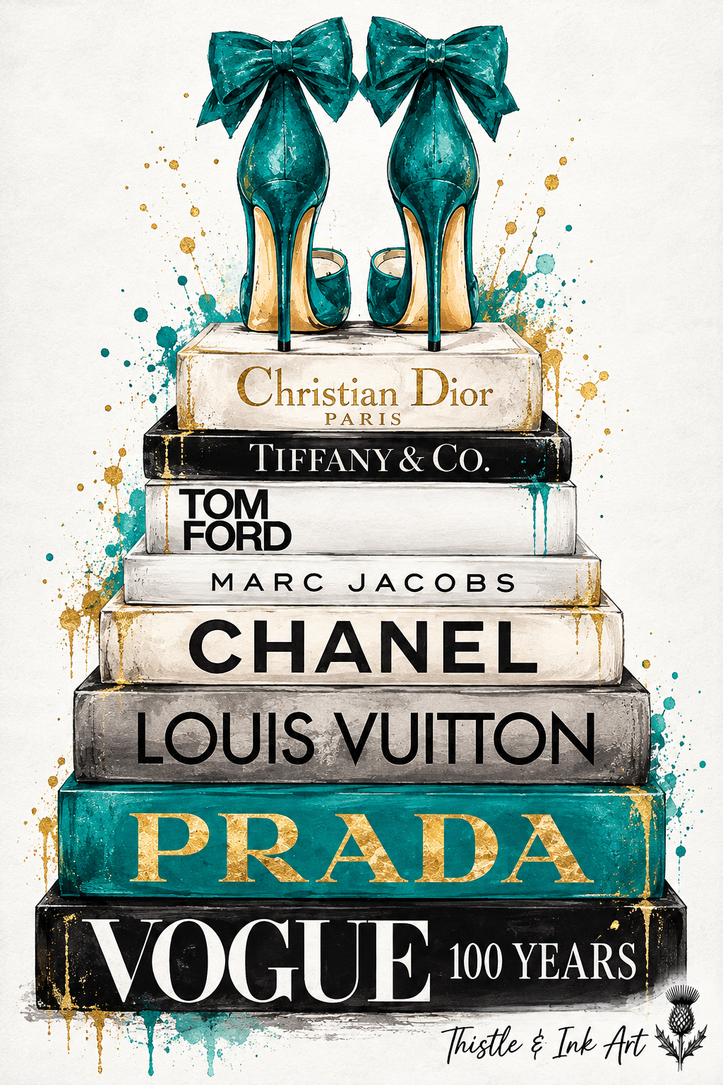 Dressed to Impress – Fashion Books & Heels Art Print