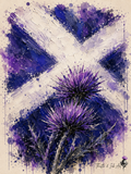 Heart of Scotland – Thistle &amp; Saltire Art Print