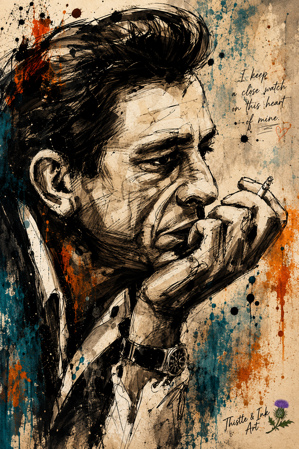 I Walk the Line – Johnny Cash Art Print