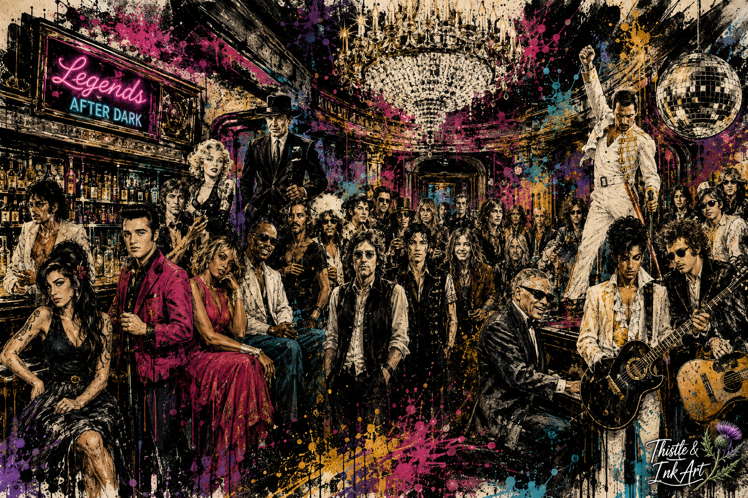 Legends After Dark – Music Icons Art Print