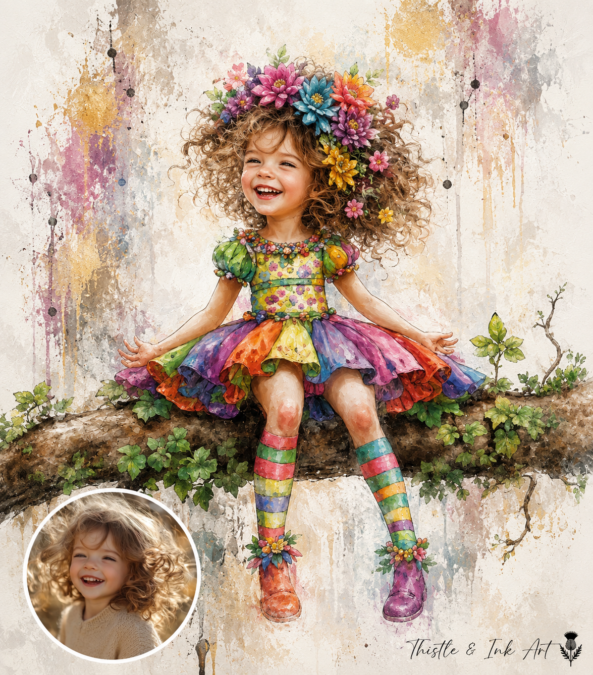 Little Wildflower – Personalised Children’s Portrait
