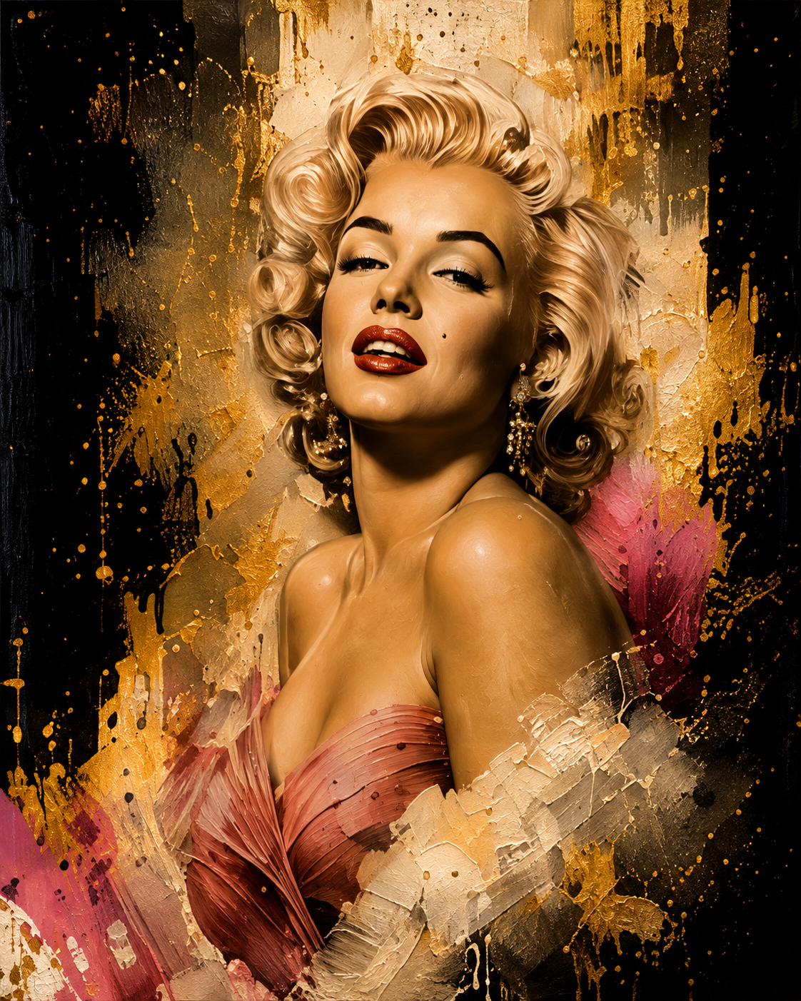 Golden Icon – Marilyn Inspired Digital Art Print