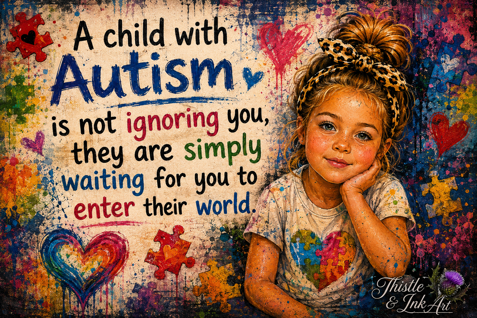 Waiting for You – Personalised Autism Awareness Portrait
