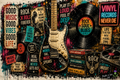 Rock ’n’ Roll Never Dies – Vinyl & Guitar Art Print