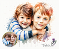 Together – Personalised Watercolour Children Portrait