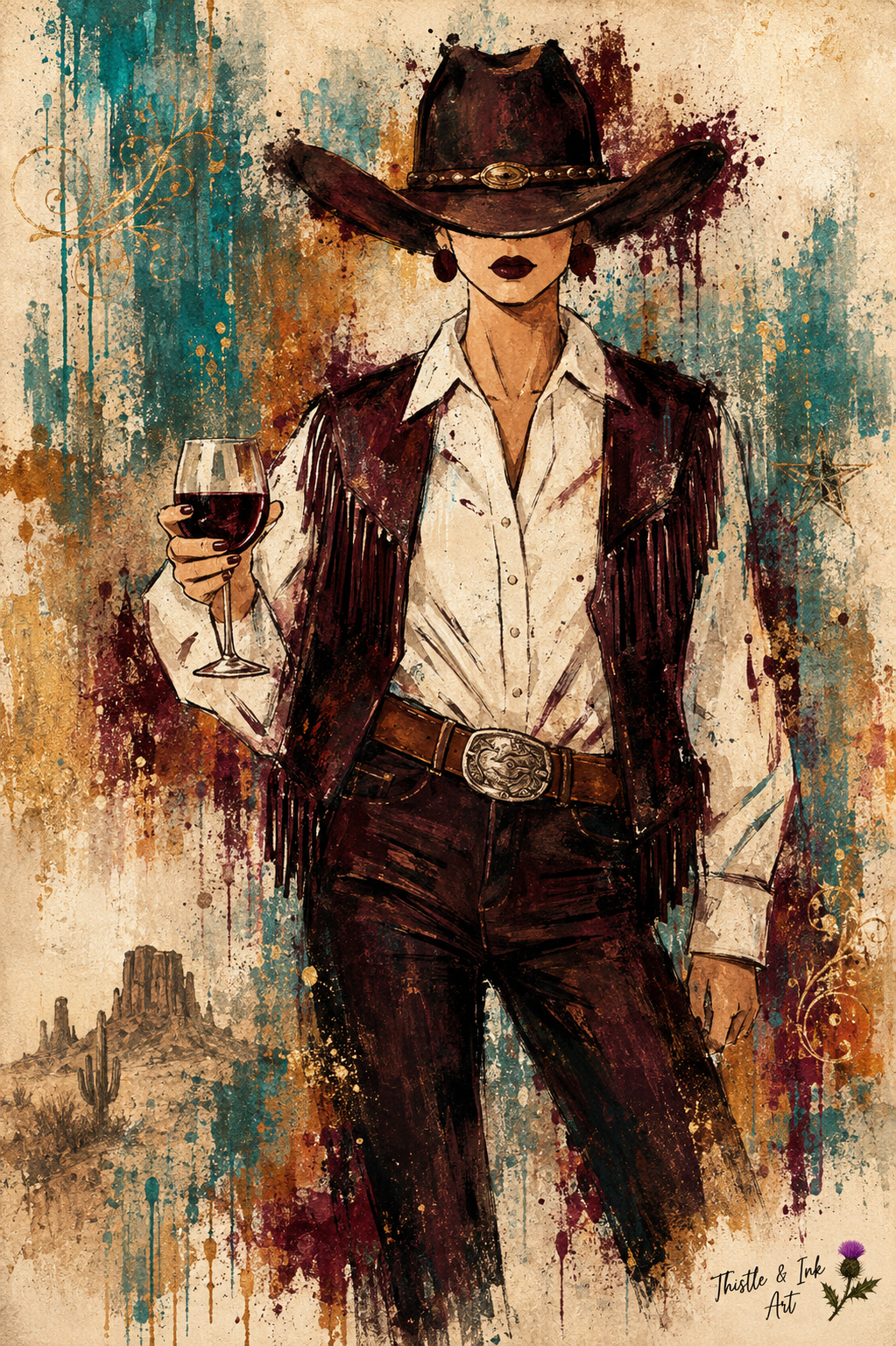 Wild at Heart – Cowgirl Art Print