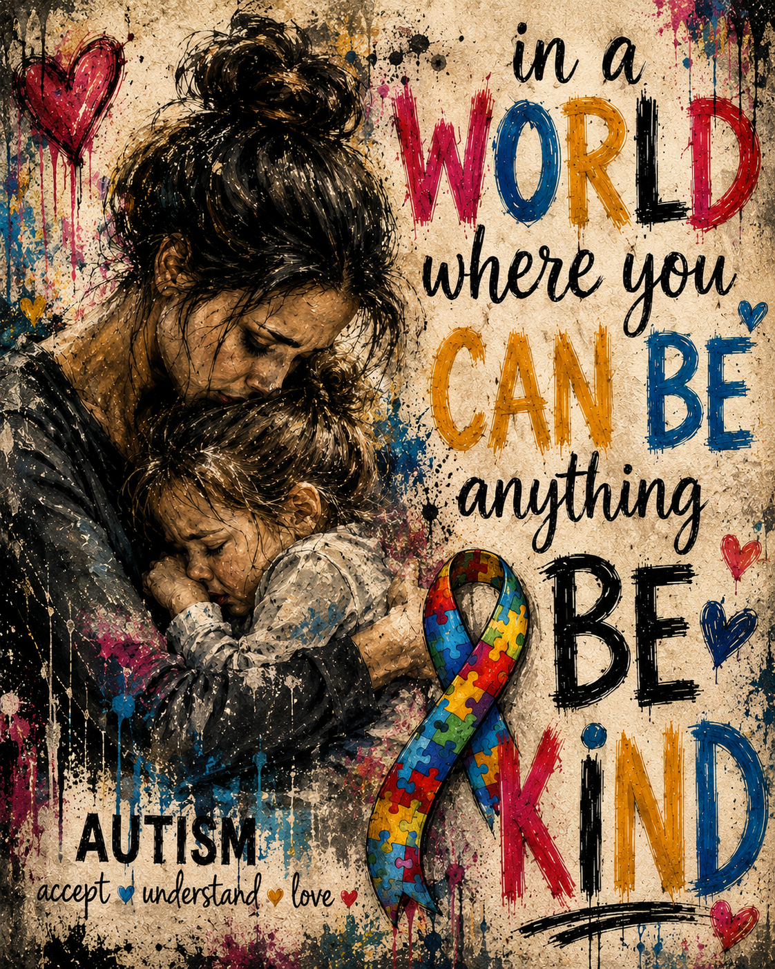 In a World Where You Can Be Anything, Be Kind – Personalised Portrait