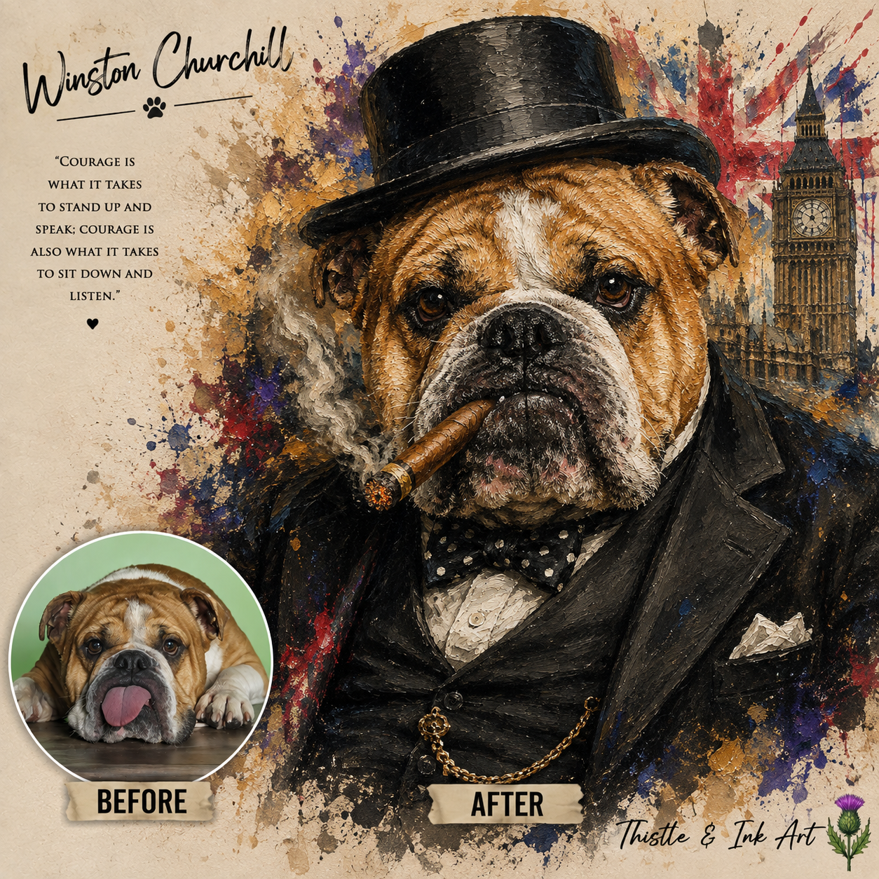 The Distinguished Gentleman – Personalised Pet Portrait